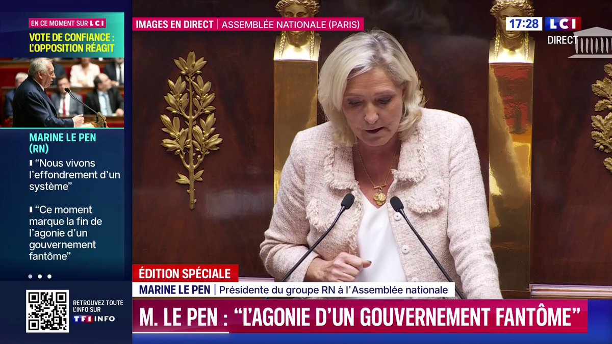🚨 Marine Le Pen termine la droite et la gauche 💪 VOUS ÊTES COUPABLE 💪 QUEEN MARINE 👸🇨🇵 #TousAvecLeRN #DirectAN