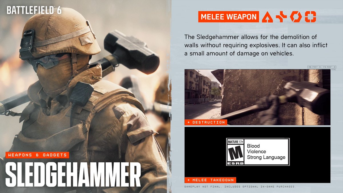 Smash your way into buildings or bonk snipers camping somewhere on a hill with the Sledgehammer in #Battlefield 6 🔨