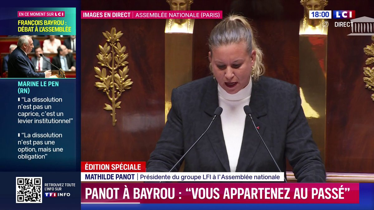 🔴 Vote de confiance : « À l'internationale, la voix de la France ne porte plus », regrette Mathilde Panot