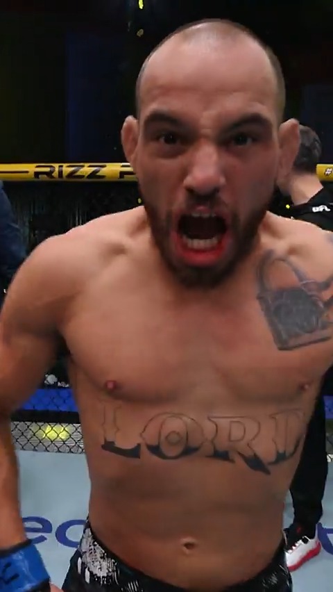 Half human... half dog 🤣 🐕 #NocheUFC @JeanSilvaMMA96 is a WILD MAN!