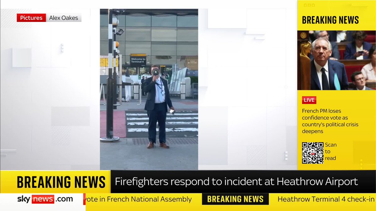 BREAKING: A terminal at Heathrow Airport has been evacuated while emergency services respond to a "possible hazardous materials incident" Sky's Mollie Malone has the latest on everything we know so far. 📺 Sky 501, Virgin 602, Freeview 233