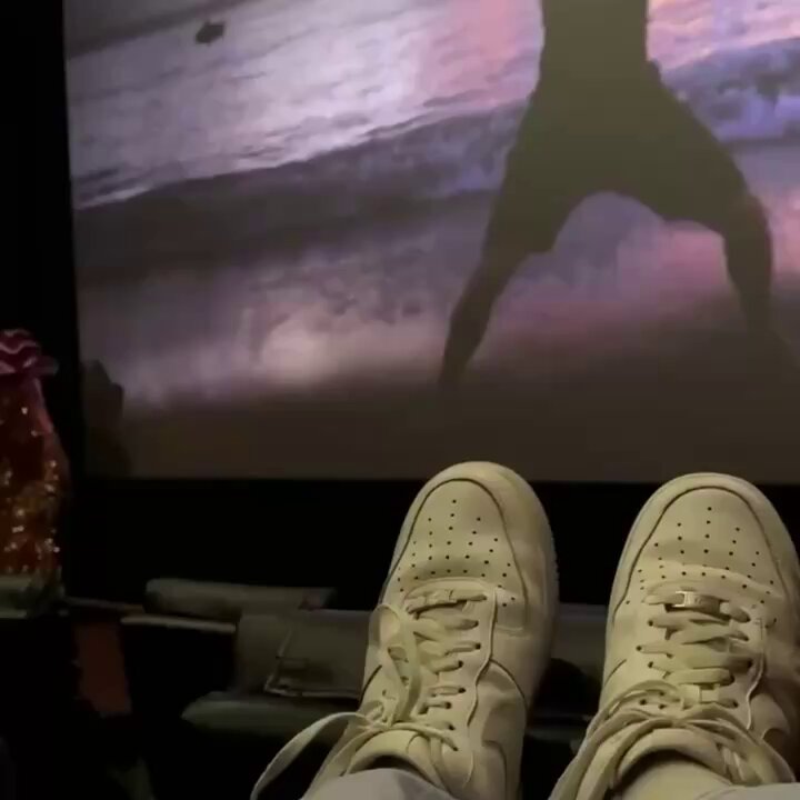 A fan recorded someone dressed as Tinsel Larry from the new ‘HIM’ movie at a movie theater in Burbank.