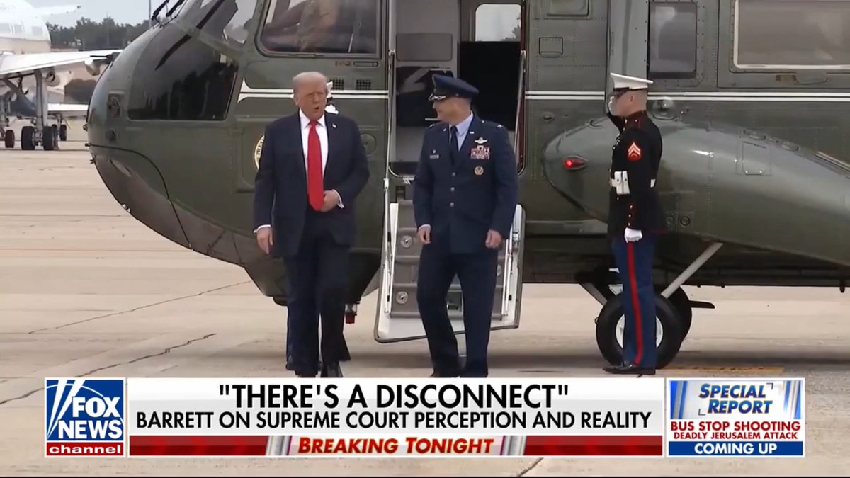Justice Amy Coney Barrett pushed back against claims the Supreme Court is protecting President Trump, stressing that cases on presidential power extend beyond any one president and must be viewed in historical context.