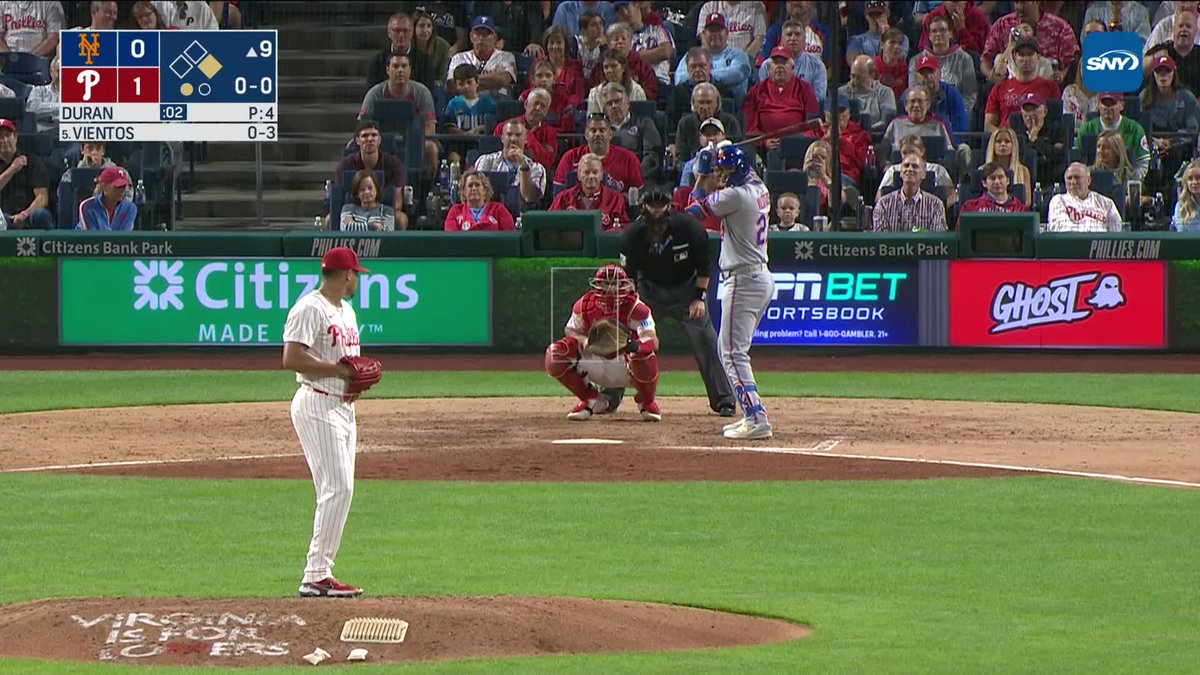 Mark Vientos rips a double the other way!