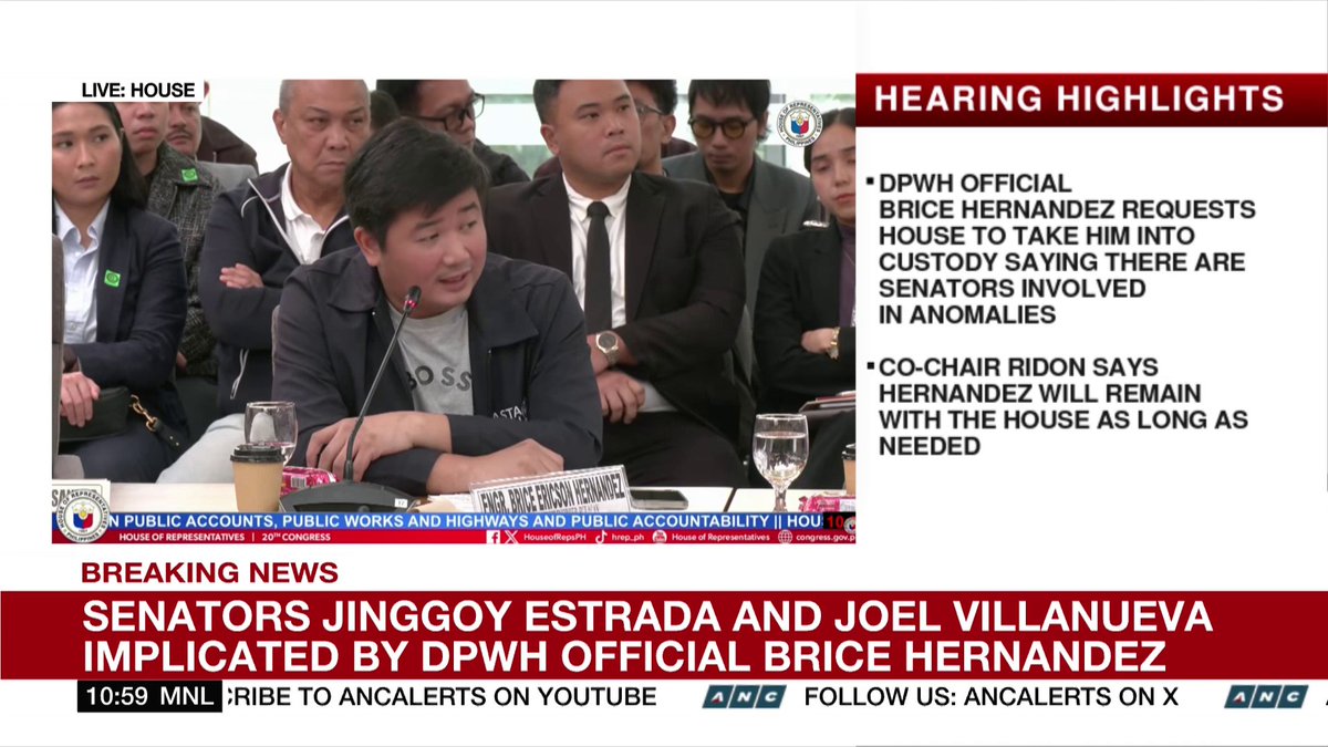 Isiniwalat ni dating DPWH assistant engineer Brice Hernandez ang pagkakasangkot umano nina Senador Jinggoy Estrada at Joel Villanueva sa mga maanomalyang flood control project.