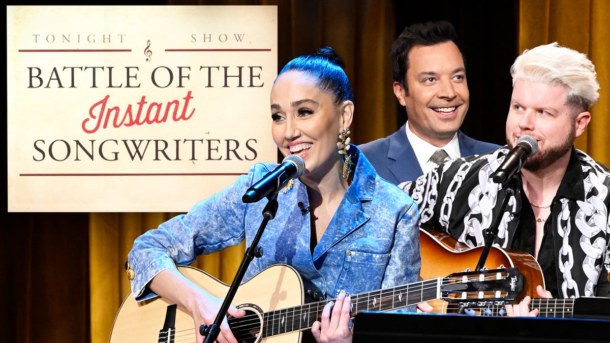 .Netflix’s Hitmaker Jenna Andrews (Jenna Andrews) performs “Monday Night Football, Tuesday Morning Hangover” in Battle of the Instant Songwriters! #FallonTonight