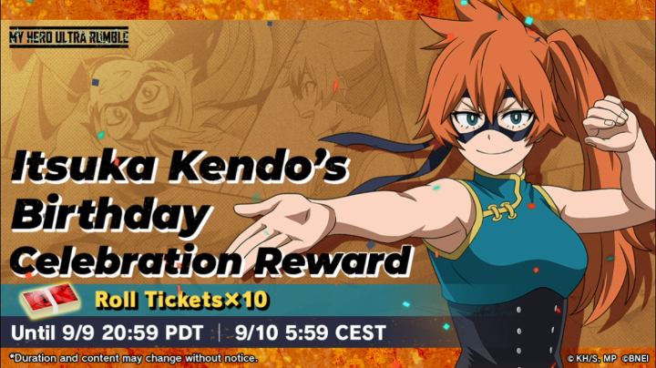 Its-uka Kendo-ver... we're so back! Log in for Birthday celebration rewards! #MHUR