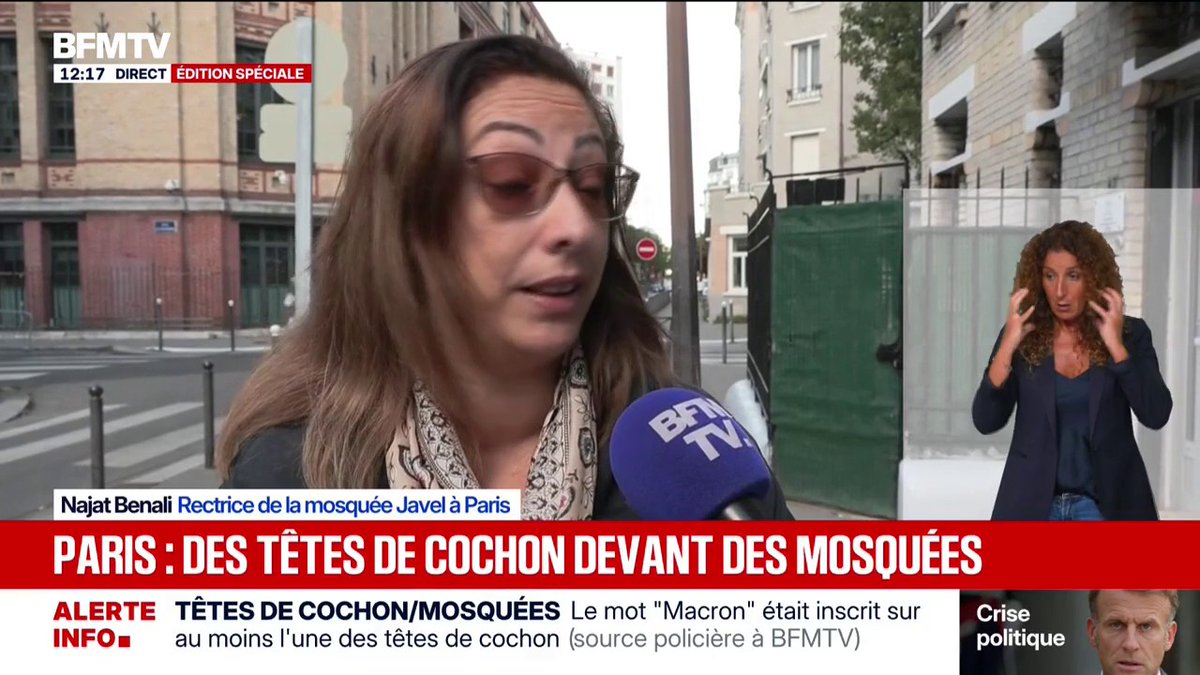 "C'est le choc et l'écœurement", déplore la rectrice de la mosquée Javel à paris après la découverte de têtes de cochon devant des mosquées en Île-de-France