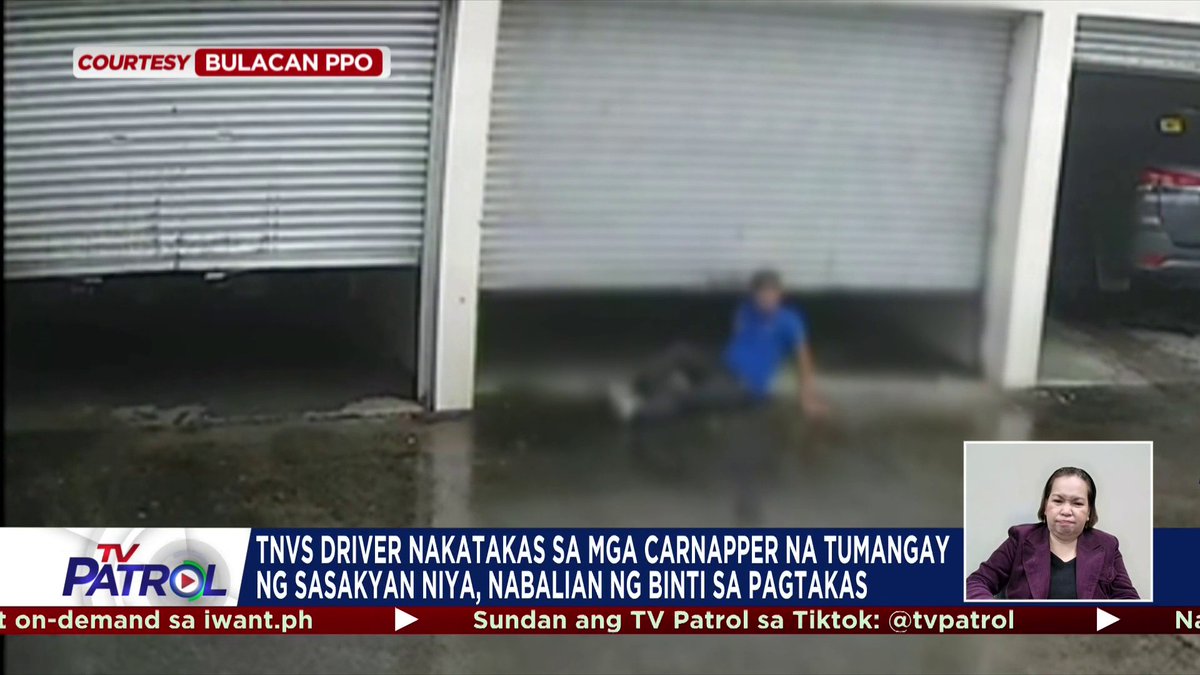 Nakatakas ang isang TNVS driver sa mga carnapper na nagkulong sa kaniya sa isang kuwarto ng isang motel sa San Rafael, Bulacan. Nabalian ng binti ang biktima matapos tumalon mula sa ikalawang palapag ng gusali para makatakas.