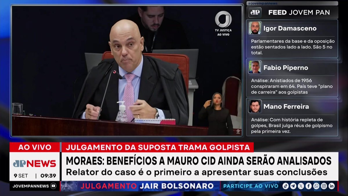 Alexandre de Moraes afastou a alegação de que não poderia participar dos interrogatórios. O ministro afirmou que não cabe a advogados censurarem a atuação do magistrado. 📺 Confira ao vivo: #JornalDaManhã