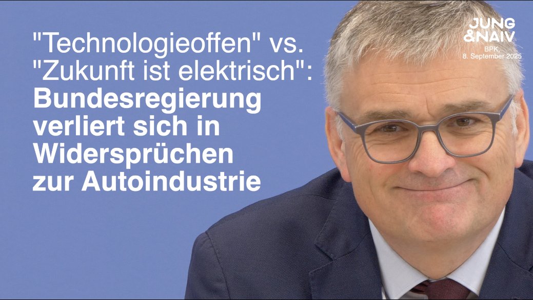 Die Bundesregierung verliert sich in Widersprüchen zur Zukunft der Autobranche: Man verbreitet einerseits die Verbrennermotor-Propaganda ("Technologieoffenheit") der deutschen Industrie und stellt andererseits klar "die Zukunft ist elektrisch". Absurd.