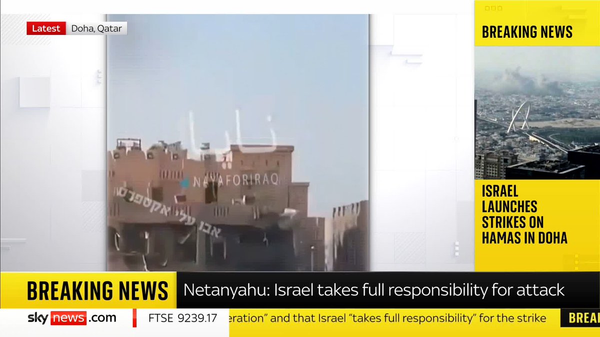 BREAKING: UN secretary general Antonio Guterres condemns Israel's strike on senior Hamas leaders in Qatar as a 'flagrant violation of sovereignty'. 📺 Sky 501, Virgin 602, Freeview 233 and YouTube