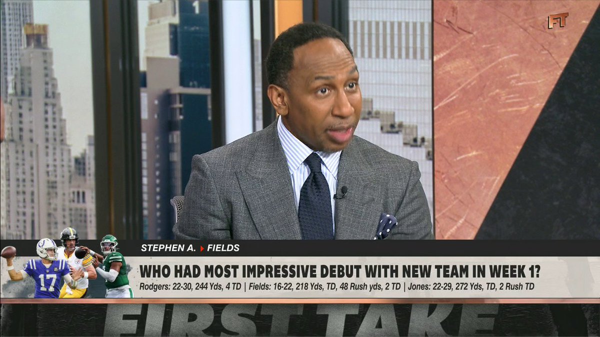 "If [Justin Fields] continues to look like that, I'd be looking at the Steelers like, 'What'd you let him go for?'" Stephen A Smith on Justin Fields having the most impressive debut in Week 1 🔥