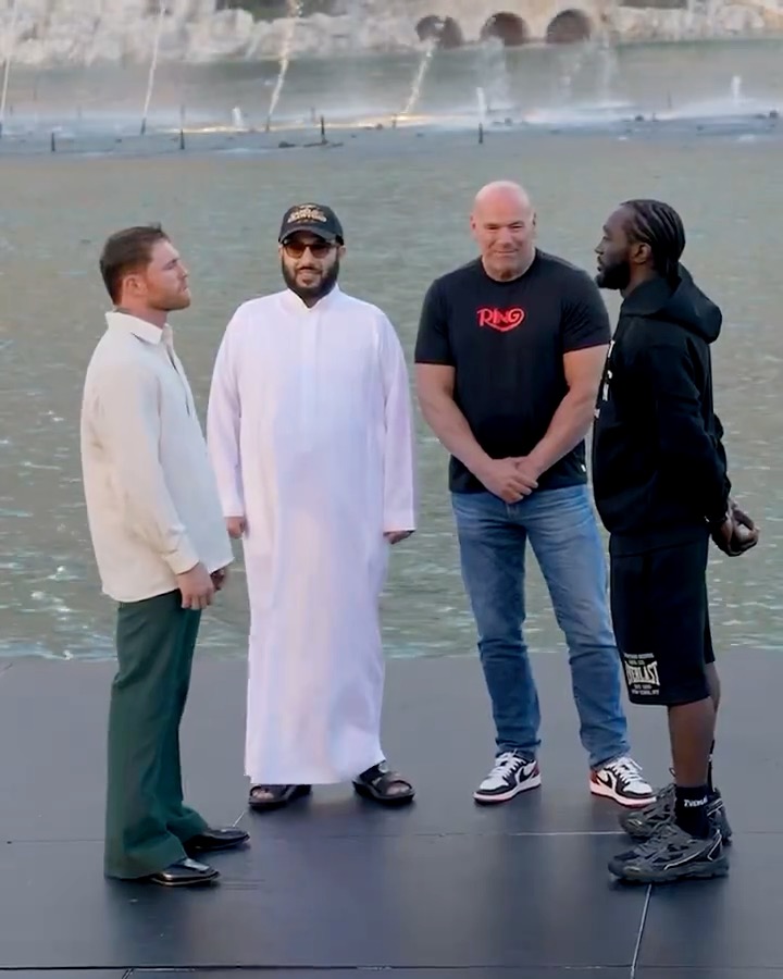 One of the most anticipated fight weeks in boxing history begins 🥊 Canelo Álvarez and Terence Crawford square off in the company of Turki Alalshikh and Dana White.