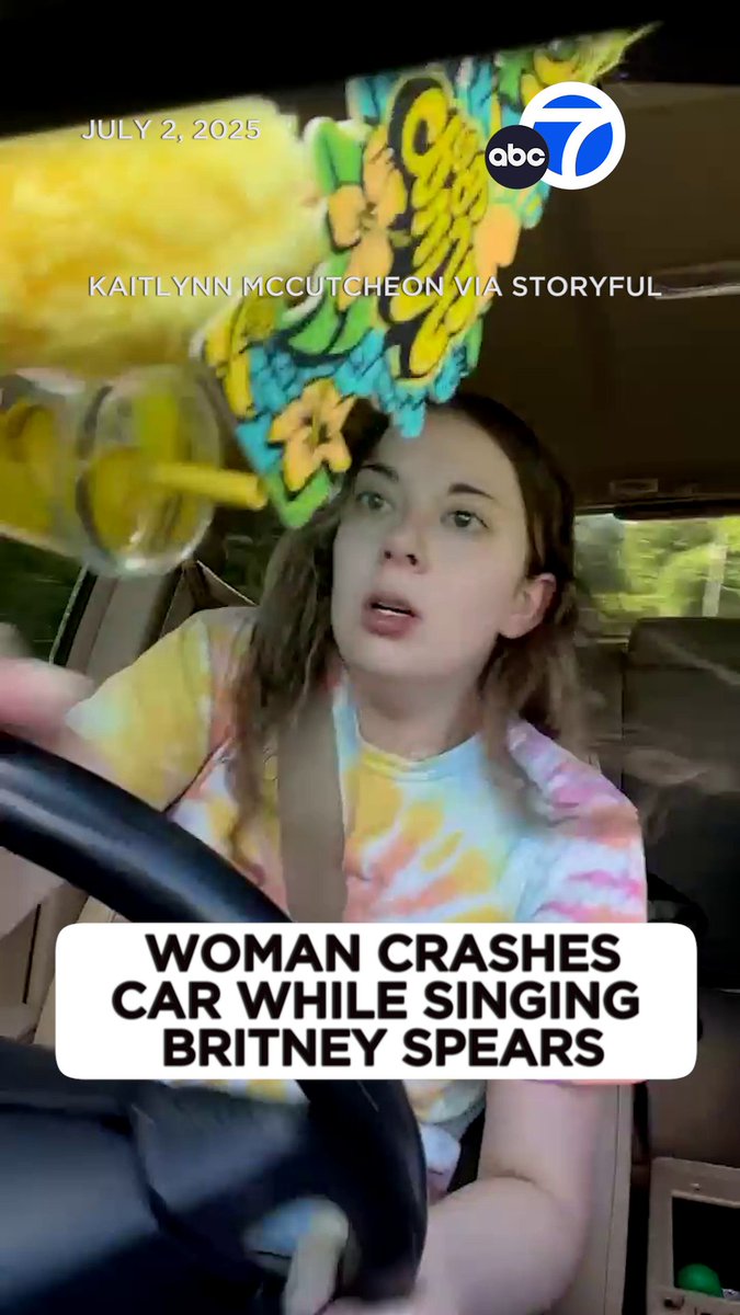 A woman in Pennsylvania suffered a concussion after she lost control of her car and crashed it moments after singing the well-known Britney Spears lyric “Baby One More Time.” She says she won't be singing and recording in her car anymore.