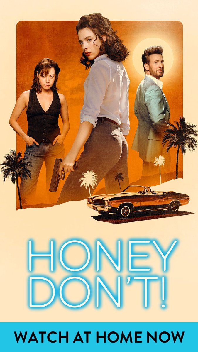 Make a date with Honey. Just don’t call her late for dinner. 💋 Directed by Ethan Coen and starring Margaret Qualley, Aubrey Plaza, Charlie Day, and Chris Evans, have the perfect HONEY DON’T! movie night and watch at home TODAY.