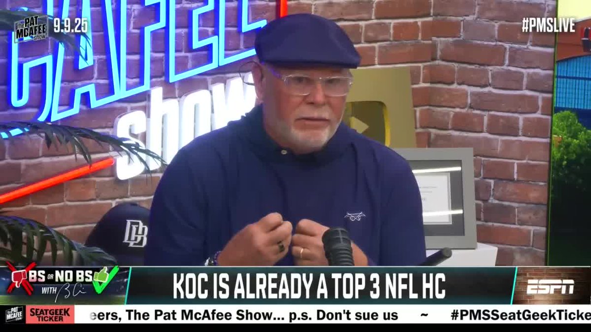 Bruce Arians believes Vikings' HC Kevin O'Connell is a top three coach in the NFL 📈 "When all of [those things] are going wrong in the first three quarters, you never saw him get upset." (Via Pat McAfee)