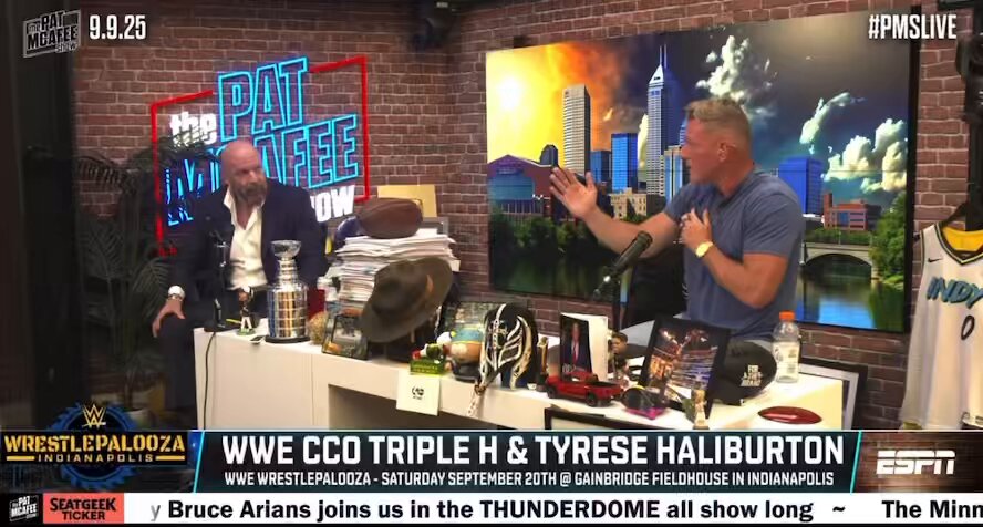 “The internet is angry we’re pulling the curtain back meanwhile they run a podcast talking about all the behind the scenes sh*t” TRIPLE H COOKING THE INTERNET FANS AGAIN 😂 (Pat Mcafee Show)