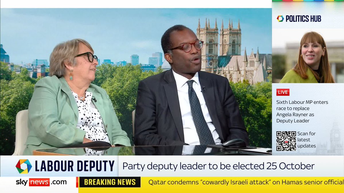 Former Chancellor Kwasi Kwarteng and Liberal Democrat MP Christine Jardine 🔶 agree that Bridget Phillipson's nomination for Labour deputy leader is "dangerous" for the government. 📺 Sky 501, Virgin 602, Freeview 233 and YouTube