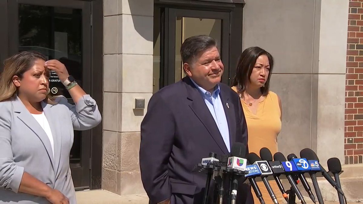 Illinois Gov. J.B. Pritzker (D) responds to a reporter's question of why he just doesn't call President Donald Trump to rationalize with him over sending the military into Chicago. "Let me be clear: If I pick up the phone and call Donald Trump, that will become part of a case in court that I was somehow was calling him for help. And therefore, it will become predicate to him sending military troops into the state of Illinois."