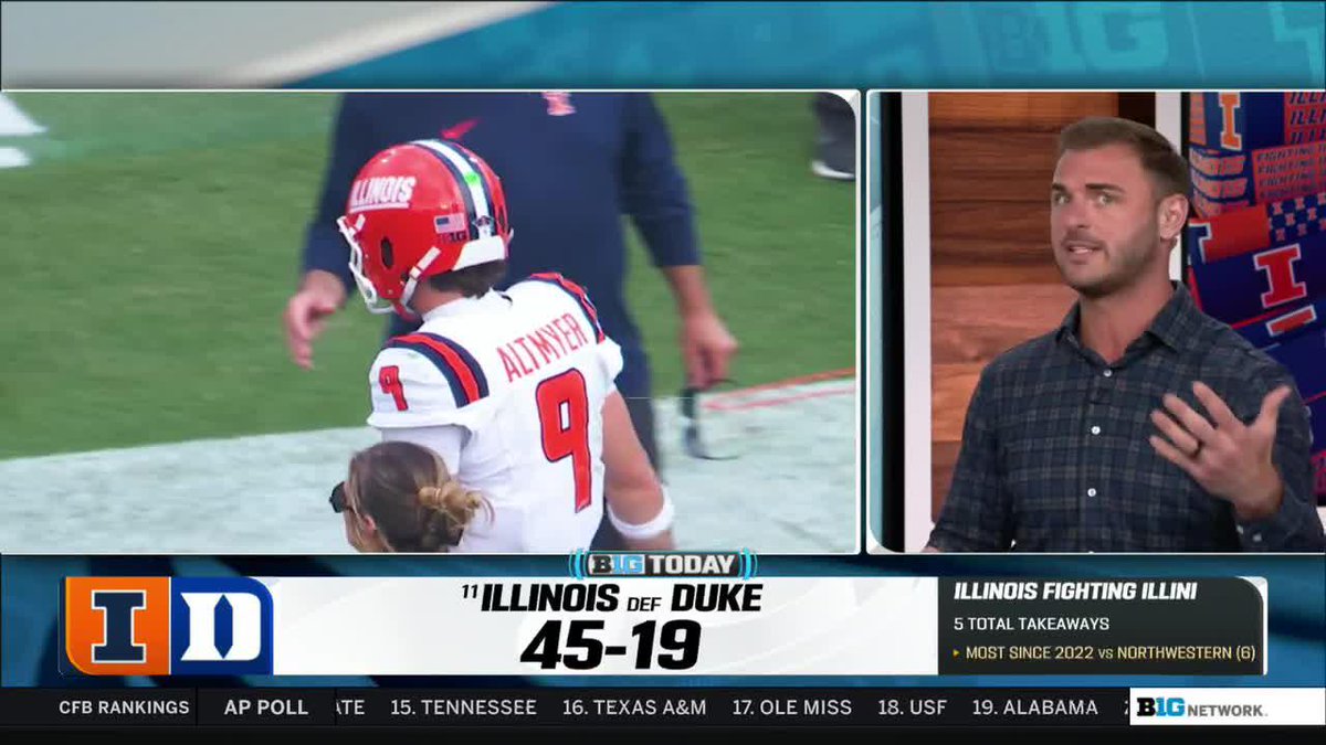 "Aside from Ohio State beating Texas, I think this was the most important win of the season for any team in the Big Ten." Jake Butt on Illinois Football’s 45-19 win over Duke and 2025 expectations 👇 #B1GToday