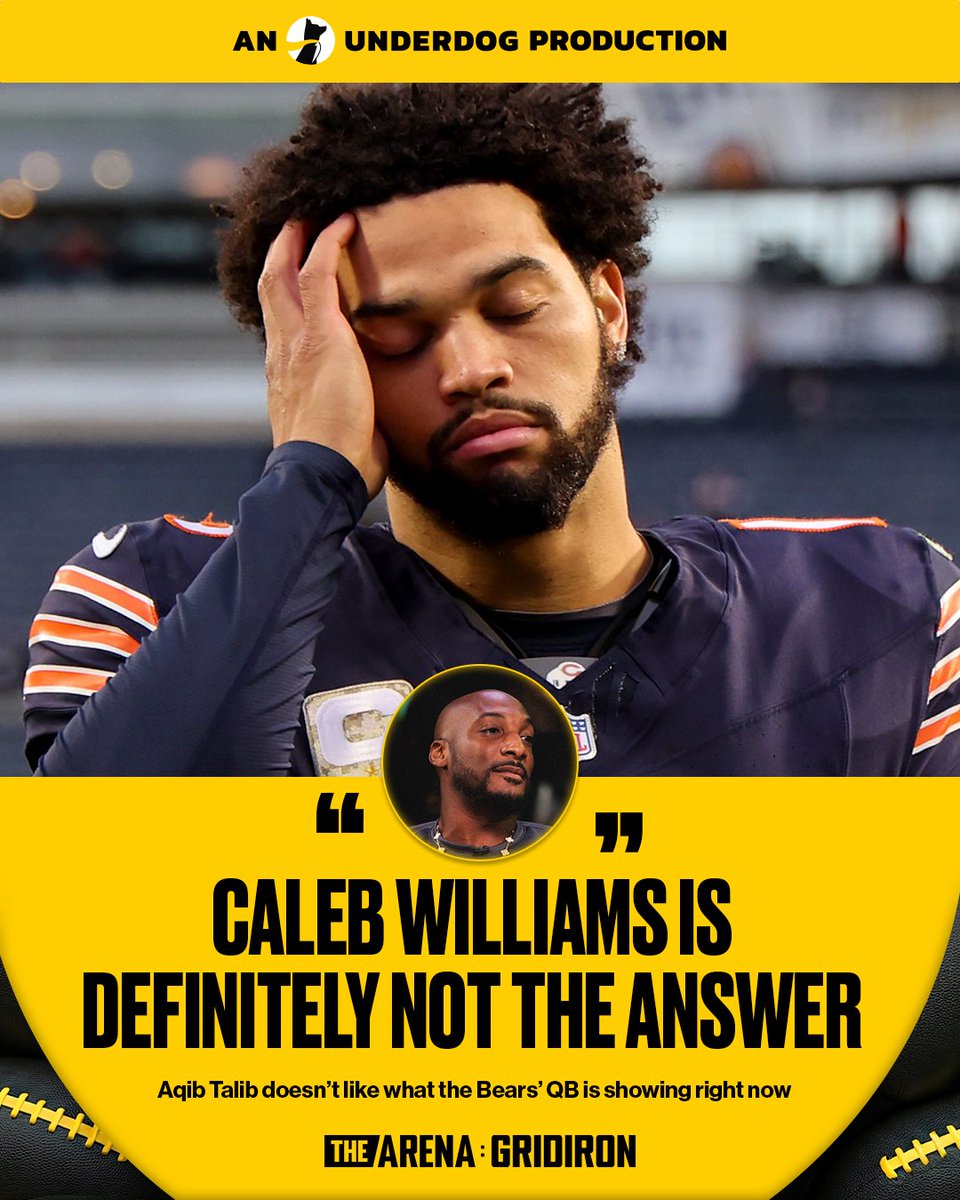 “I don’t like it, Ben Johnson probably don’t like it… I don’t expect too much from Caleb Williams in the future.” AqibTalib21 is out on Caleb Williams becoming an elite quarterback 👀