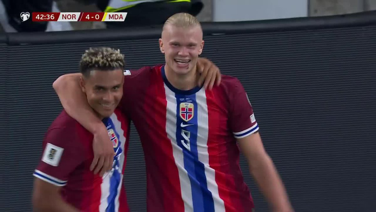 🤯🇳🇴 HAT-TRICK DE ERLING HAALAND EN 45' VS MOLDAVIA. Suma ¡46 GOLES en 45 PARTIDOS! con su selección. 🤖