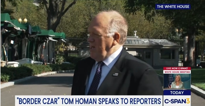 Tom Homan drops his badge twice while trying to explain ICE protocol