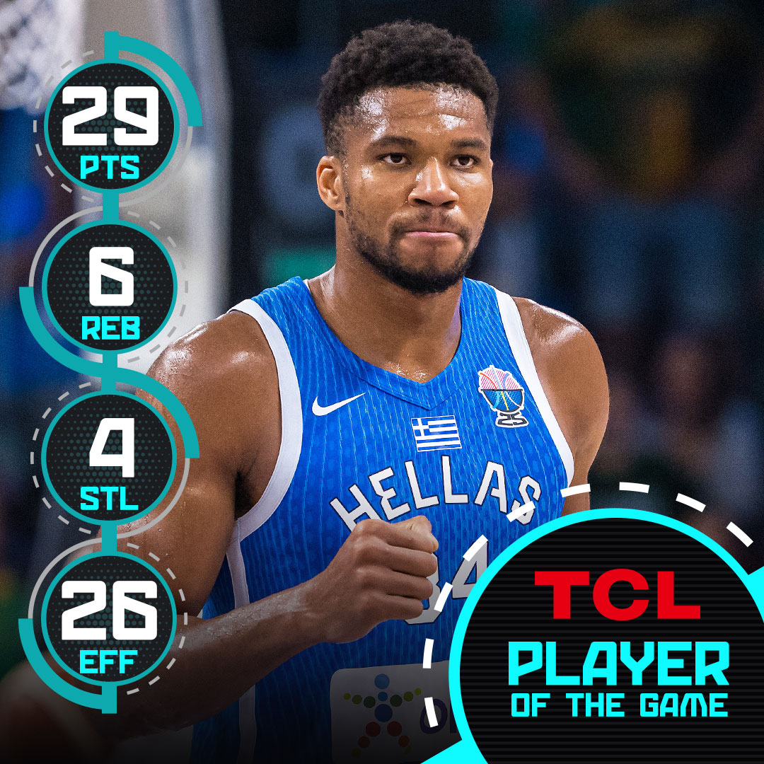 The Greek Freak (29 PTS, 6 REB, 4 STL) leads Hellas to their first Semi-Finals in 16 years! #EuroBasket