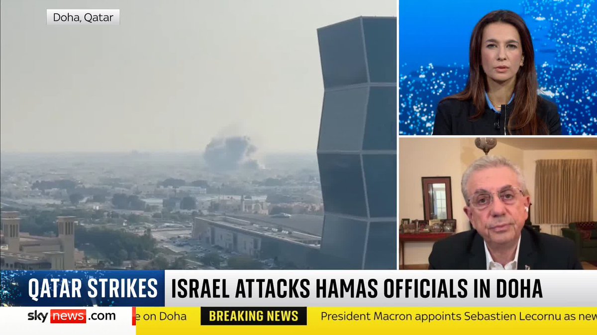 "Israel is declaring its intention of violating international law whenever it wants." Palestinian National Initiative secretary-general Mustafa Barghouti tells Yalda Hakim Israel's strikes on Doha are undermining any chance of a ceasefire. 📺 Sky 501