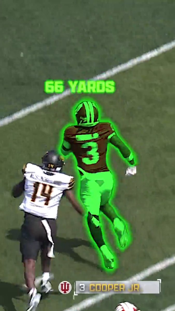 Omar Cooper Jr. can FLY ✌️ Nothing was stopping him on this 75-yard TD run for Indiana Football 🔥
