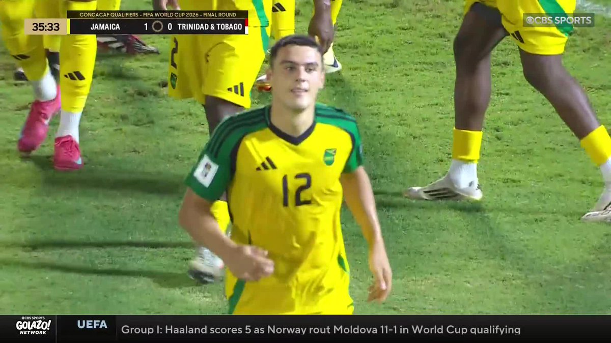 20-year-old Bailey Cadamarteri scores his first goal for Jamaica 🇯🇲