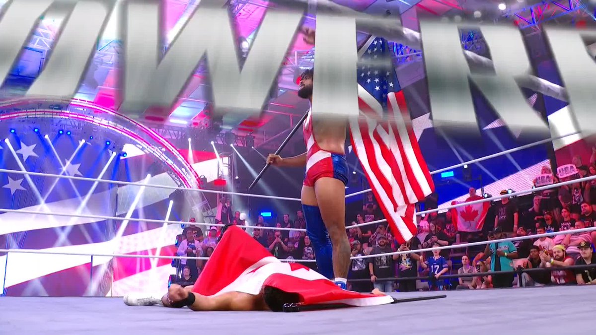 WHAT. A. WIN. Tavion Heights WWE is your Flag Match winner! 🇺🇸