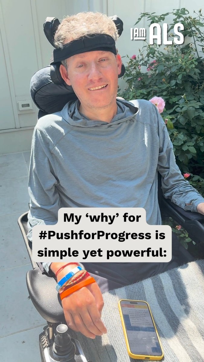 My "why" is simple: I'm pushing for progress to transform ALS from a fatal disease to a livable one. Together, I believe we can do it. Will you join me and I AM ALS as we #PushForProgress? Join my team or make a gift here: