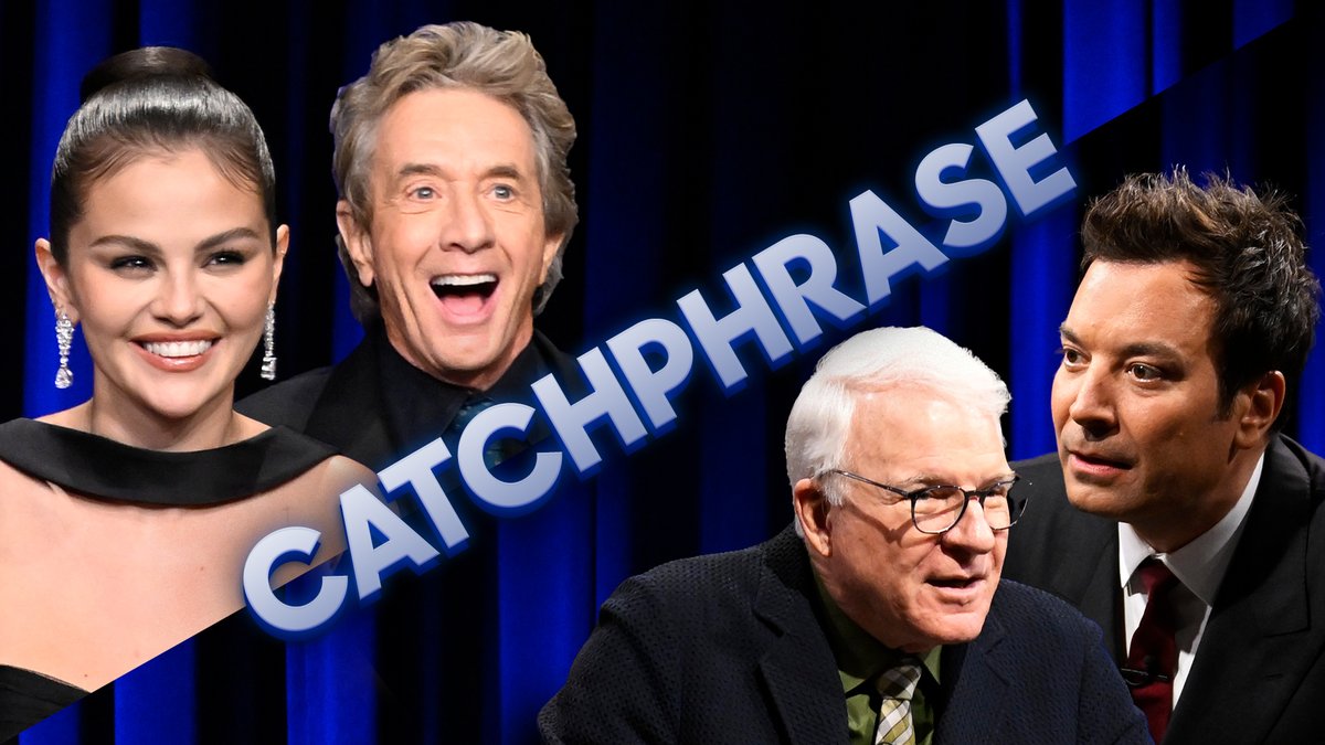.Selena Gomez &amp; Jimmy go head-to-head with Steve Martin &amp; Martin Short in Catchphrase! #FallonTonight