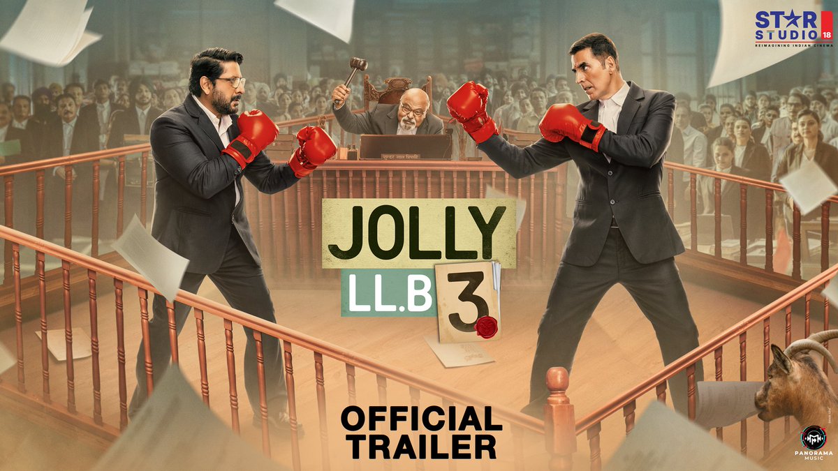 Jab दो Jolly honge आमने सामने, toh hoga double - comedy, chaos aur क्लेश! #JollyLLB3Trailer out now: #JollyLLB3 in cinemas 19th September. #JollyVsJolly