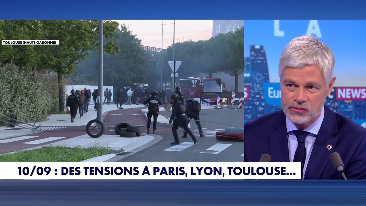 Laurent Wauquiez, sur le mouvement Bloquons tout : «Assez de cette France qui casse tout, et assez de l'autre côté de cette France qui paye tout» dans #LaGrandeInterview