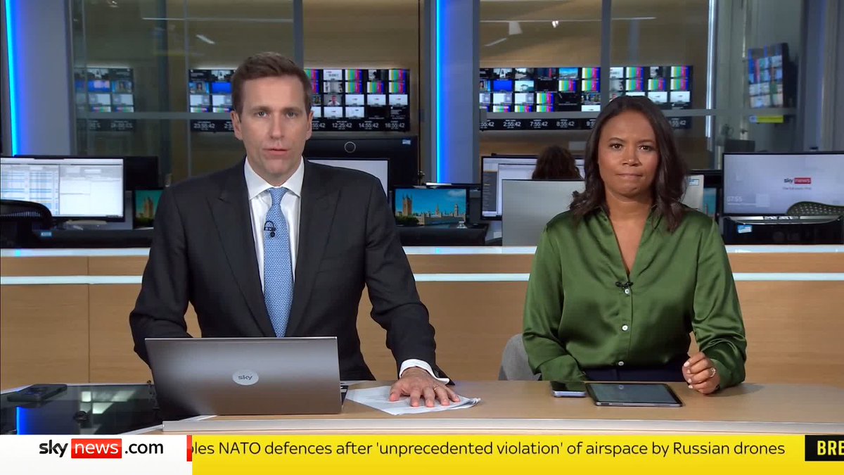 BREAKING: Indications suggest that Russian drones in Polish airspace were intentional and not accidental, according to the EU's Foreign Affairs chief Kaja Kallas 📺 Sky 501, Virgin 602, Freeview 233 and YouTube