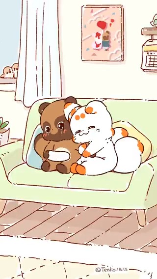 狸の手、かりてまーす🦊 ib: Beanie 🐶 🎶lovely by Dalkom Sounds #てnこ #ぽnきち #二尾の小狐