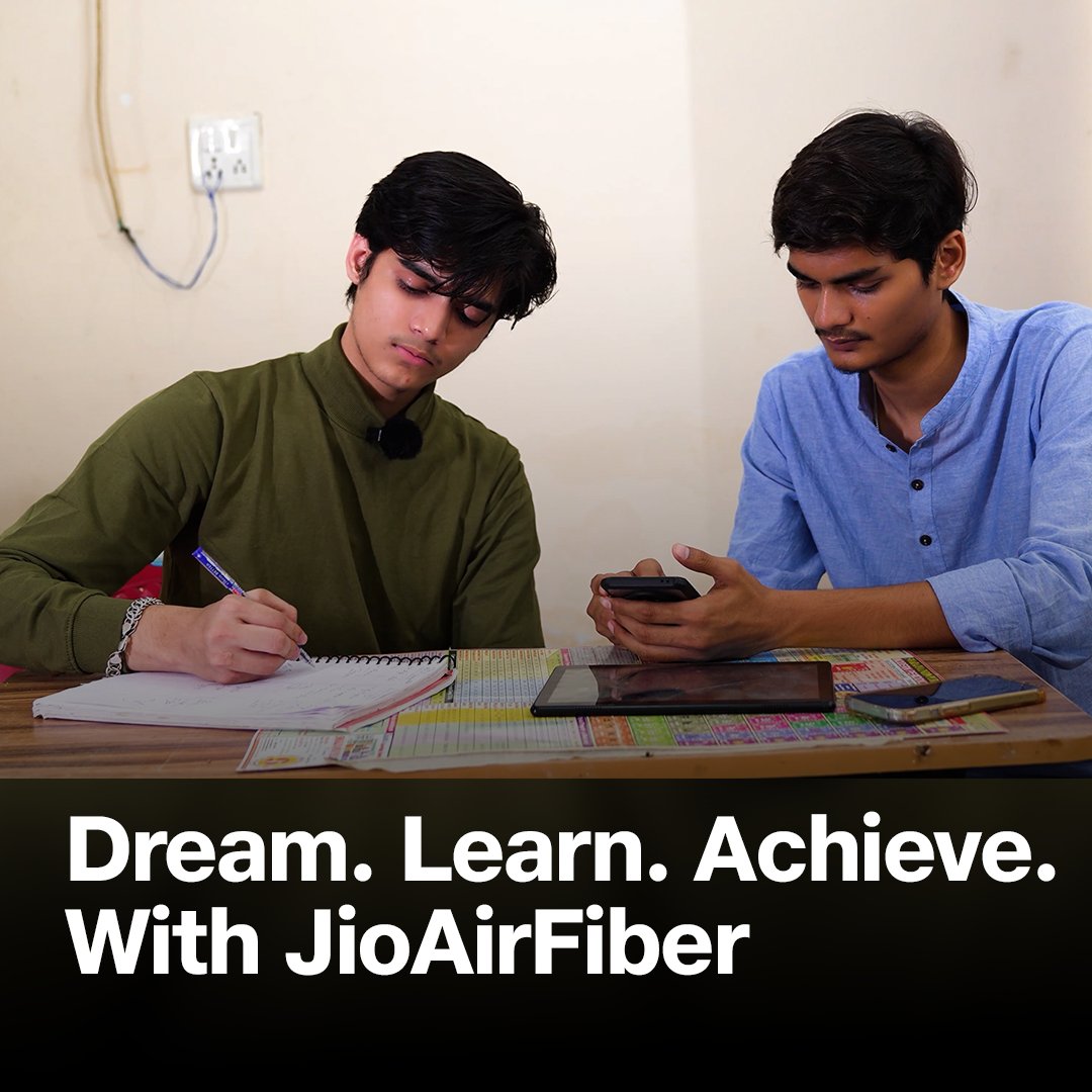 From the rivers of Amarkantak to the dreams of Manpur… Anubhav Gupta cleared NEET 2025 & JEE, all while studying from home! 💻✨ With JioAirFiber, learning at home became easier, faster and effortless. #JioAirFiber #WithLoveFromJio