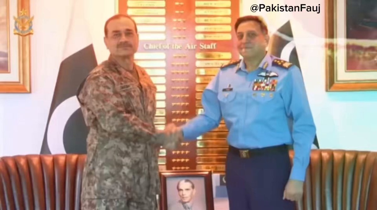 Throw Back - 7th May 2025 Field Marshal Syed Asim Munir #COAS and Air Chief Marshal Zaheer Ahmed Baber Sidhu CAS, celebrate the shooting down of 6 Indian jets by the Pakistan Air Force during Marka e Haq - Bunyan-um-Marsoos 💥 #Pakistan #India #PAF #ISPR