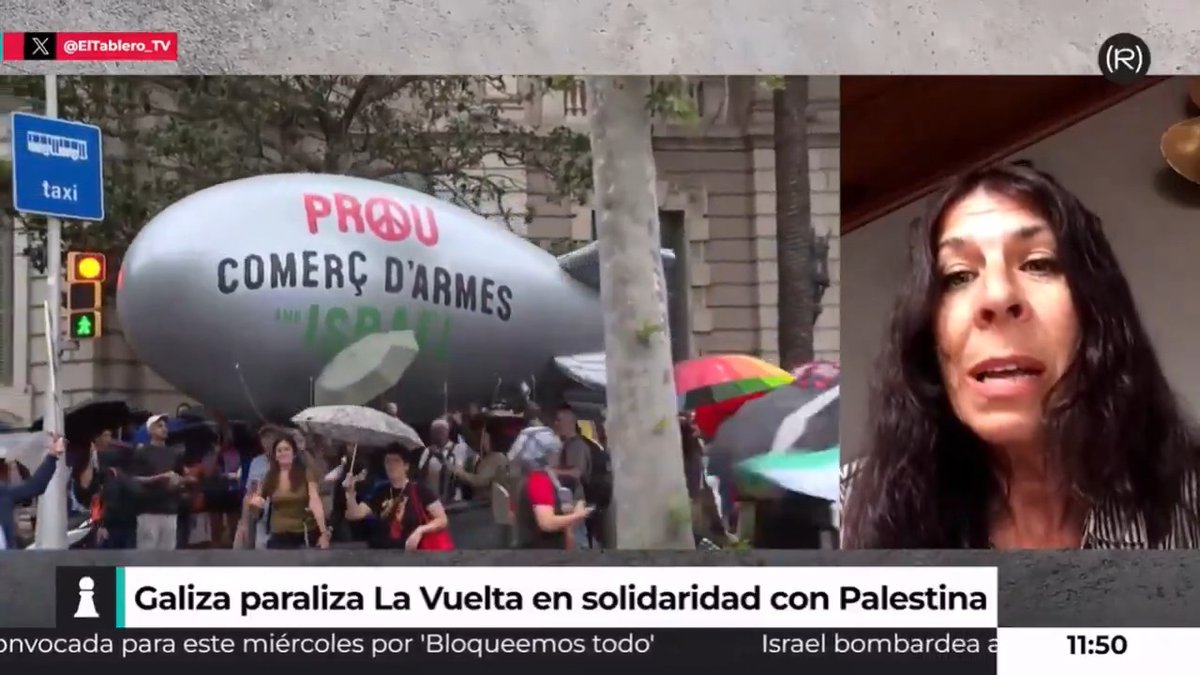 🇵🇸🚴‍♂️ "Esto que pasó ayer en Galicia y lo que pasó también en Bilbao va a volver a pasar en todas las ciudades por donde pase la Vuelta" Meli Vázquez, de la Plataforma Vigo Pro-Palestina 👇🏽 📺 EL TABLERO |