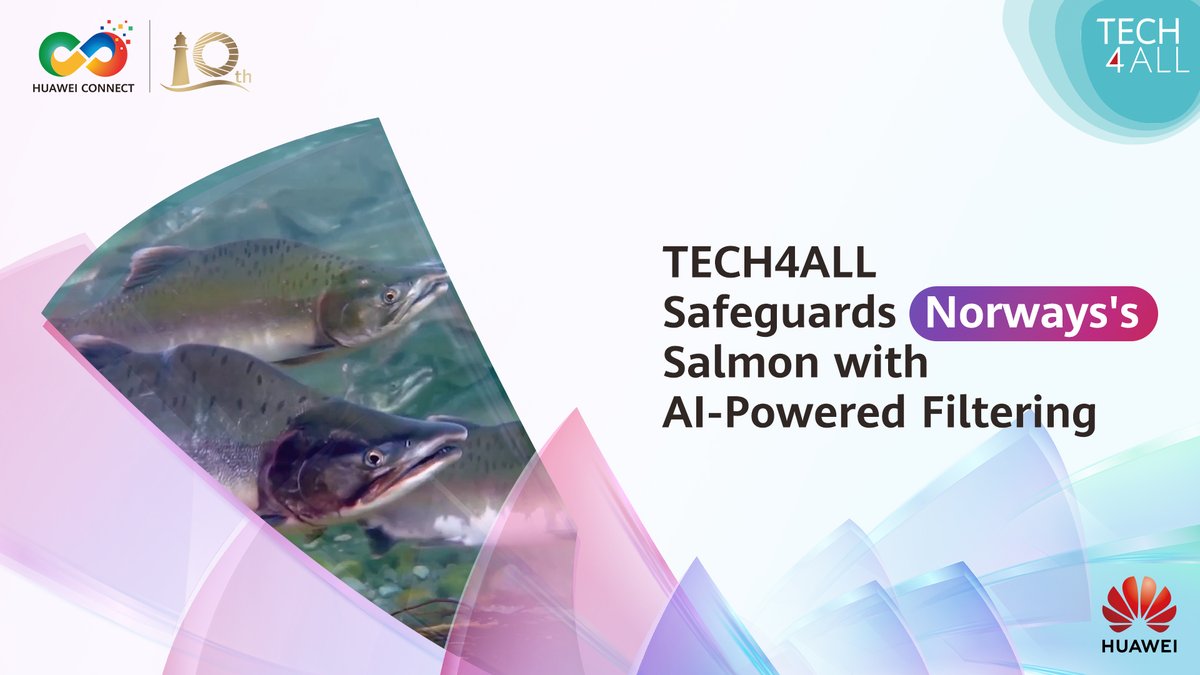 TECH4ALL is helping protect Norway's endangered Atlantic salmon with an AI-powered filtering system. The solution identifies & diverts invasive humpback salmon out of rivers with 99%+ accuracy. Stay tuned for more TECH4ALL initiatives at HUAWEI CONNECT 2025 in Shanghai.