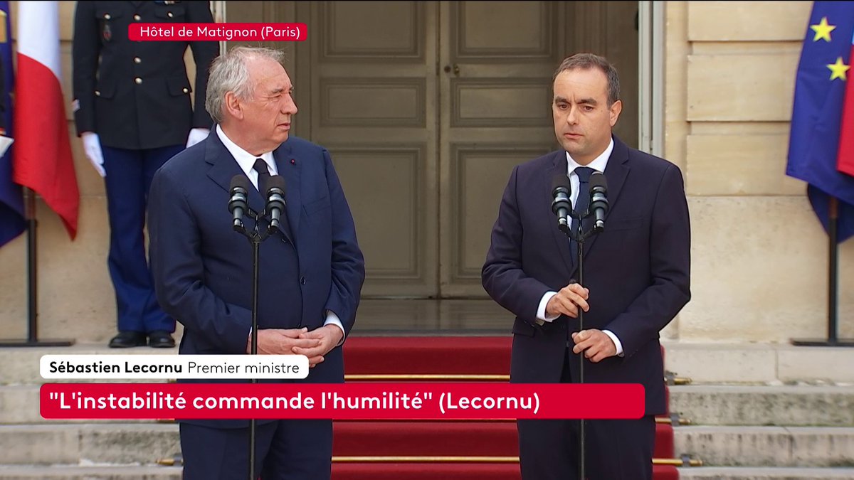 🔴 Passation de pouvoir : "Je veux dire aux Françaises et aux Français qu'on va y arriver" 🗨️ Sébastien Lecornu, nouveau Premier ministre