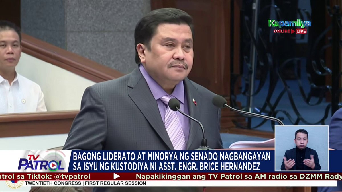 Nauwi sa bangayan sa Senado ang isyu ng kustodiya kay dating DPWH assistant district engineer Brice Hernandez, na inakusahan sina Senador Jinggoy Estrada at Joel Villanueva na nakakuha ng kickback sa ilang flood control projects.
