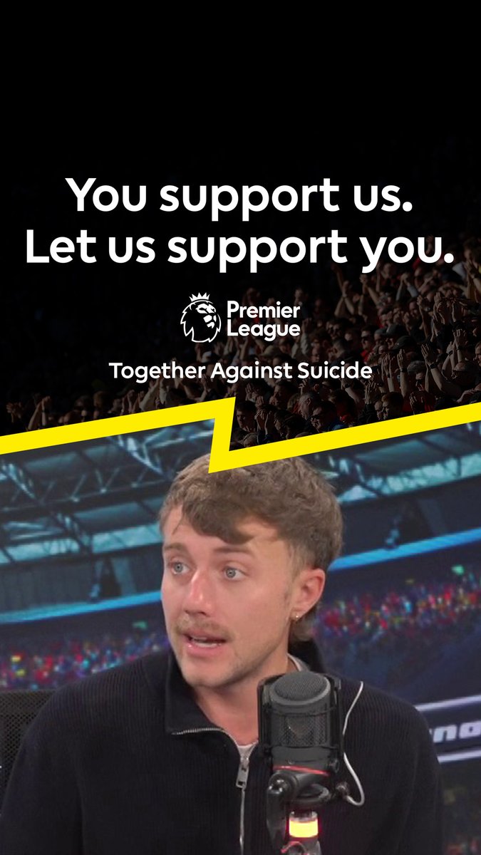 "The biggest killer in men under 50 is suicide." "One in four men will have suicidal thoughts and won't know where to go." This is an incredibly important initiative from @RomanKemp and @PremierLeague 🙏 #TogetherAgainstSuicide