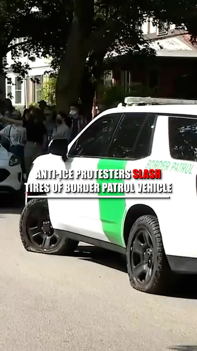 LAWLESS TACTICS: ICE and Border Patrol agents were forced to retreat after their tires were slashed during an immigration raid protest in Rochester, New York—a sanctuary city.