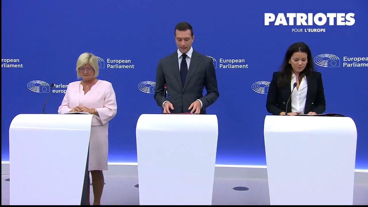 ❌ Motion de censure à l’encontre d’Ursula von der Leyen déposée par le Groupe des Patriotes pour l'Europe. Jordan Bardella, président du groupe Patriotes au Parlement européen, a annoncé lors d'une conférence de presse le dépôt d'une motion de censure à l'encontre la Commission européenne présidée par Ursula von der Leyen. Cette motion sera d’abord et avant tout un vote de confiance : pour ou contre l’Europe d’Ursula von der Leyen, pour ou contre l’Europe d’Emmanuel Macron.