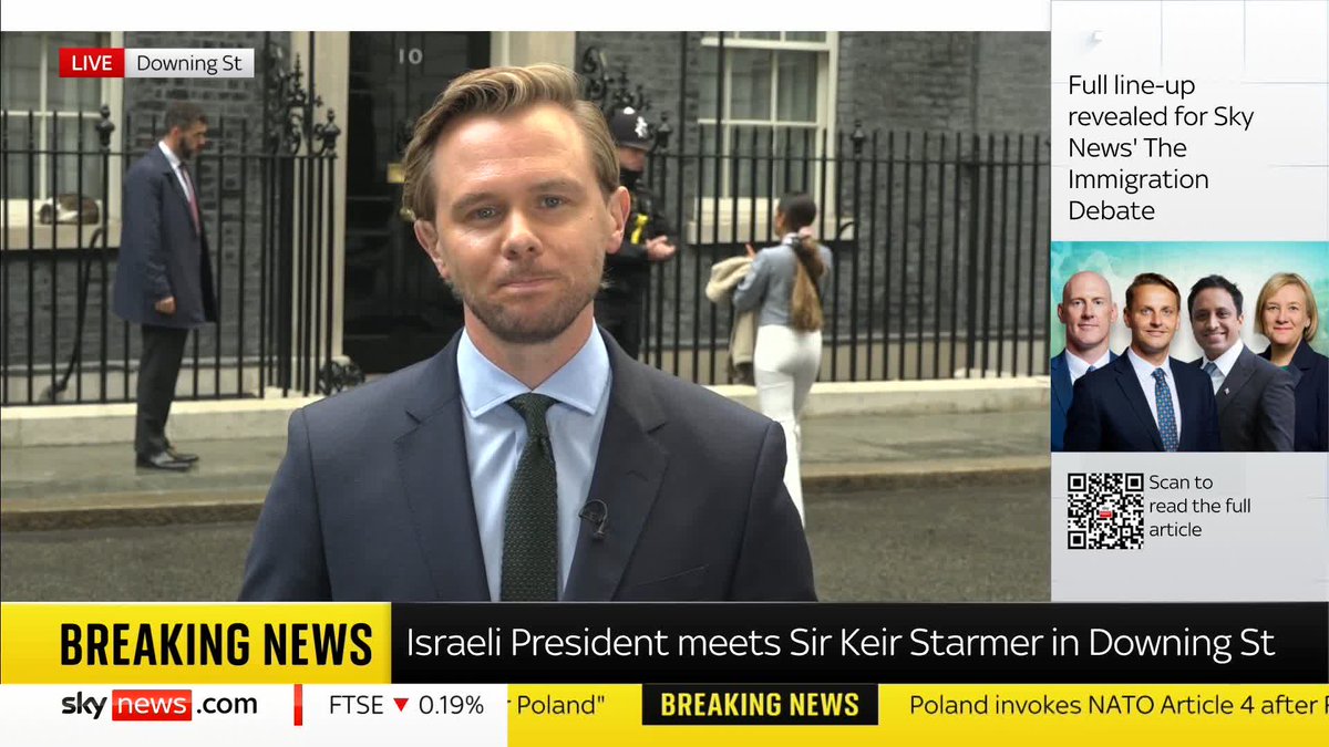 BREAKING: Israeli President Isaac Herzog has arrived in Downing Street to meet Sir Keir Starmer. And Sky's Rob Powell has the latest. 📺 Sky 501 and YouTube