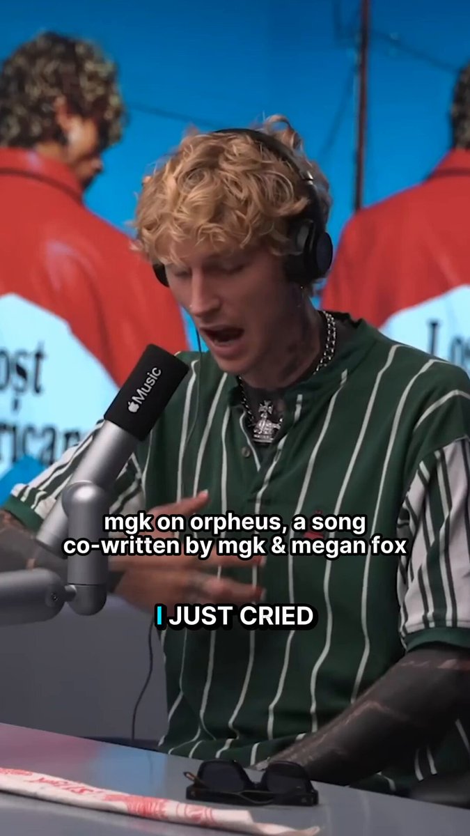 mgk on orpheus, a song co-written by mgk & Megan Fox: "I just cried the whole time doing that song ... The celestial seed line was particularly from a night when we were mourning the passing of a miscarriage. We wrote a letter to our baby. We burned it outside, and the wind took it ... there was a seed inside the house in front of us" 🎥 Full video: #mgk #machinegunkelly #colsonbaker machine gun kelly